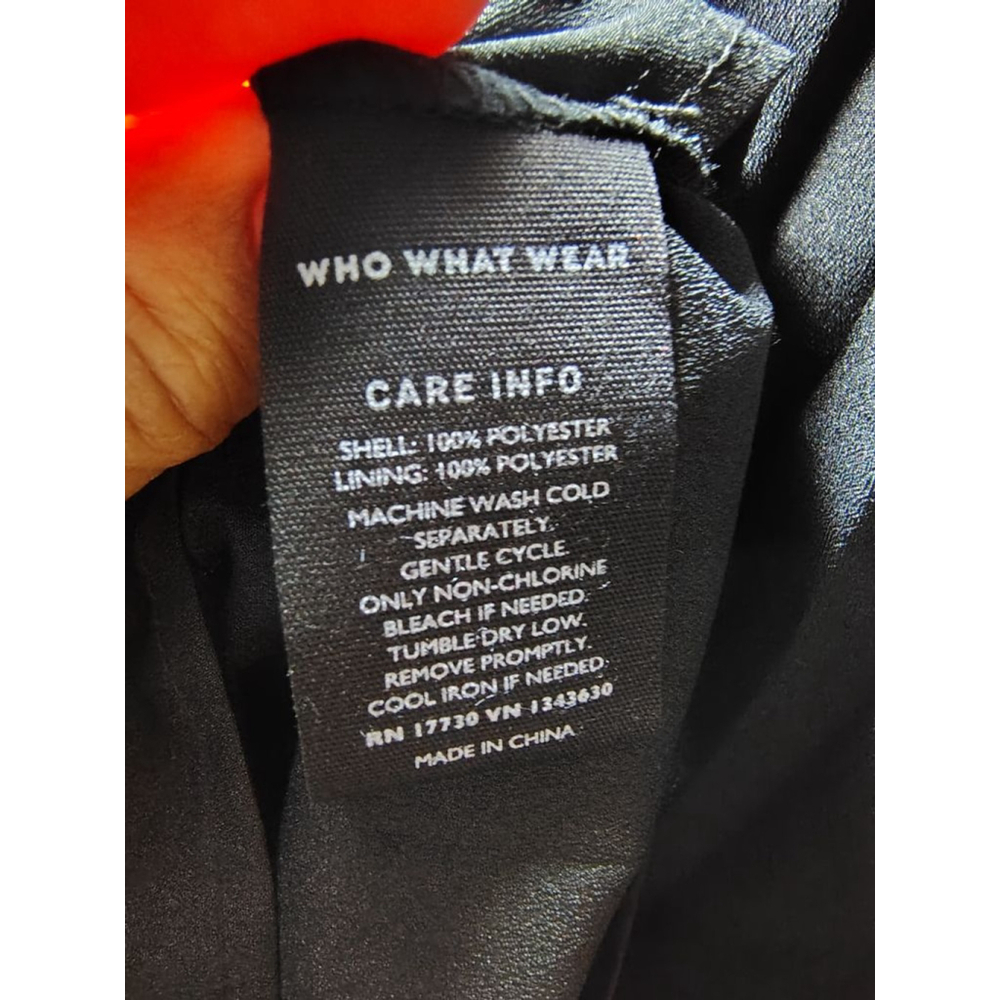 WHO WHAT WEAR Rouched Black Mini Dress L - Picture 11 of 11